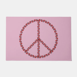 Roses Peace Sign Doormat