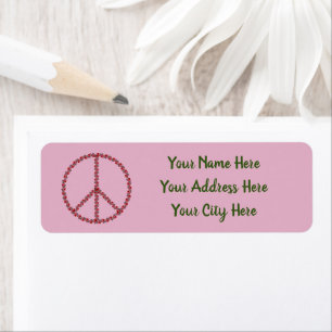 Roses Peace Sign Label