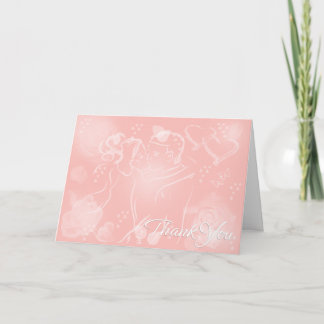 Roses Peach Thank You Wedding Cards