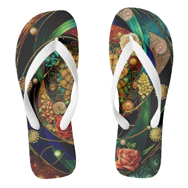 Roses & Pearls : Flip Flops (Footbed)