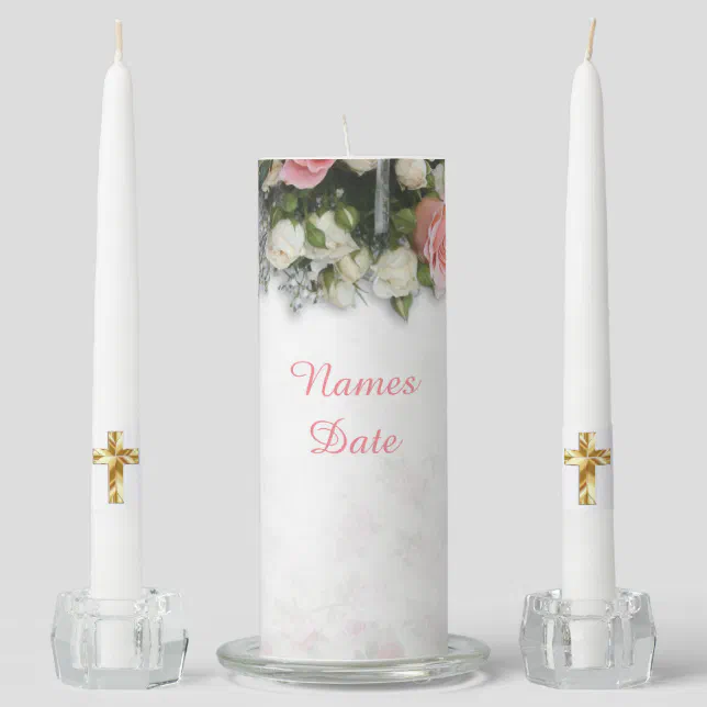 Roses Pearls Unity Candles Personalized Zazzle