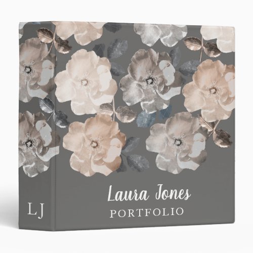 Roses Personalized Art Styling Office Portfolio 3 Ring Binder