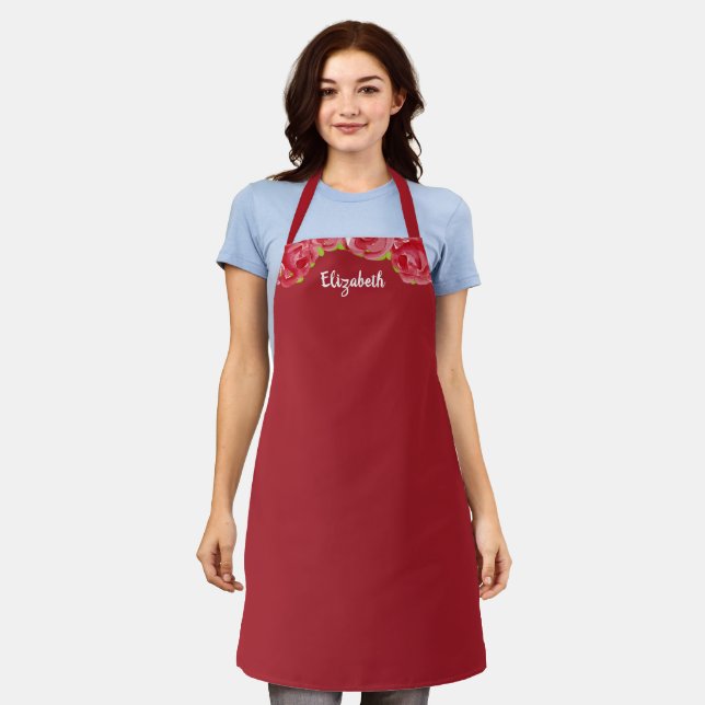 Roses Personalized Custom Apron (Worn)