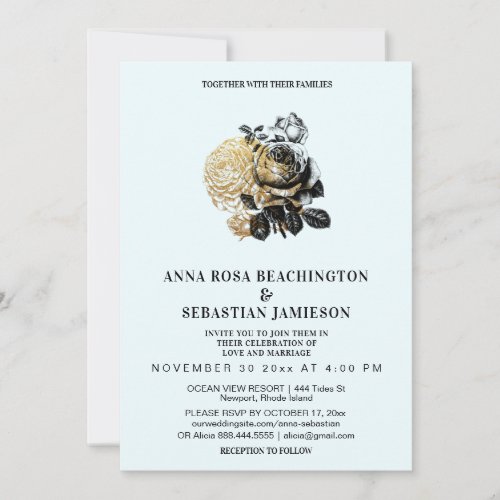  Roses PHOTO Floral AR8 Wedding RSVP Invitation