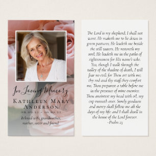 Roses Photo Memorial Prayer Card