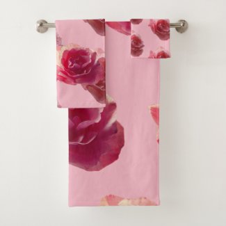 Roses Photo pattern Bathroom Towel Set