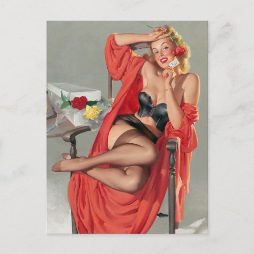 Roses Pin Up Postcard