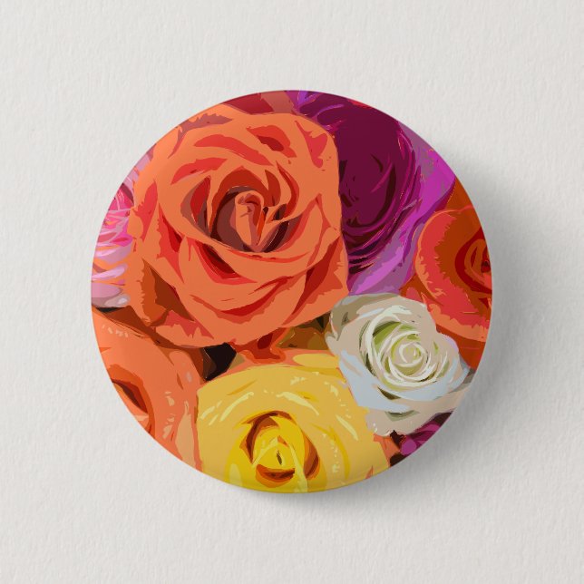 Roses Pinback Button (Front)