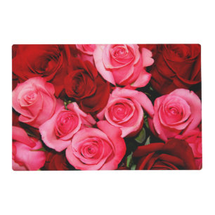 Roses, Pink and Red-Laminated Placemats