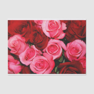 Roses, Pink and Red-Tissue Wrapping Paper