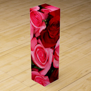 Roses, Pink and Red-Wine Gift Box