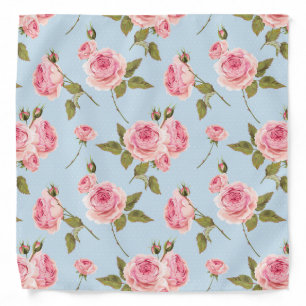 Roses & Polka Dots Pattern Bandana