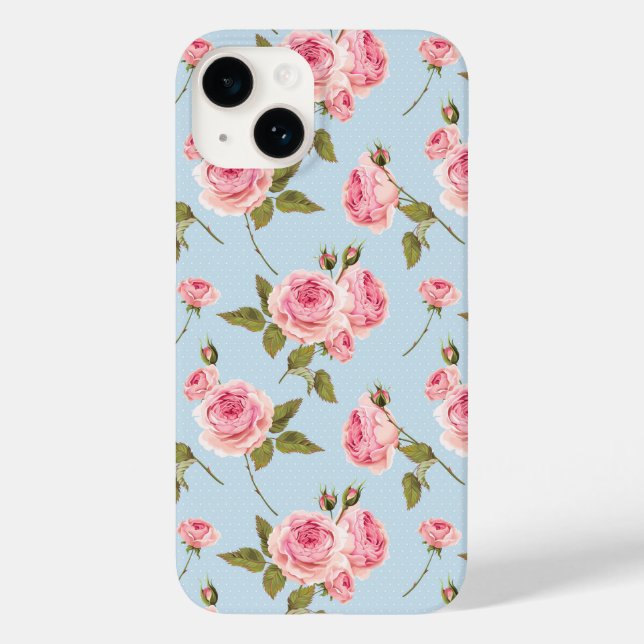 Roses & Polka Dots Pattern Case-Mate iPhone Case (Back)