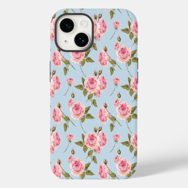 Roses & Polka Dots Pattern Case-Mate iPhone Case (Back)