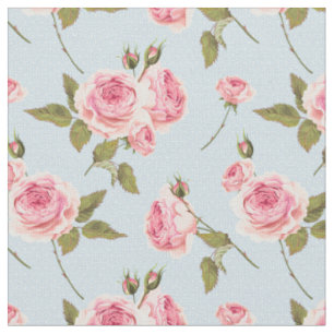 Roses & Polka Dots Pattern Fabric