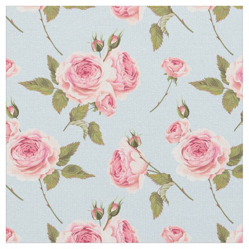 Roses & Polka Dots Pattern Fabric