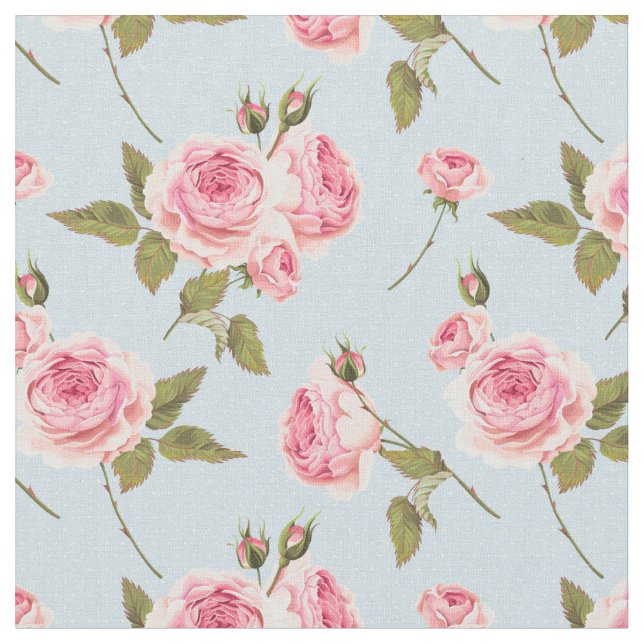Roses & Polka Dots Pattern Fabric (Close Up)