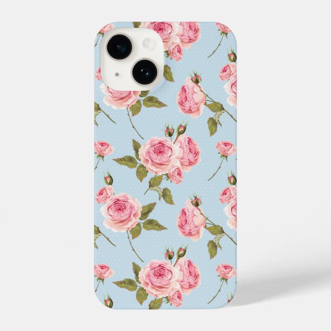 Roses & Polka Dots Pattern iPhone Case (Back)