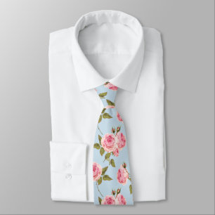 Roses & Polka Dots Pattern Neck Tie
