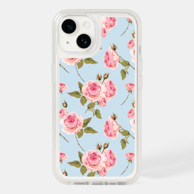 Roses & Polka Dots Pattern Otterbox iPhone Case (Back)