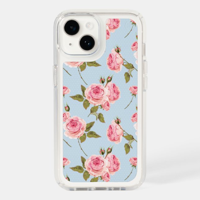 Roses & Polka Dots Pattern Speck iPhone Case (Front)