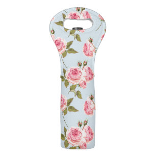 Roses & Polka Dots Pattern Wine Bag