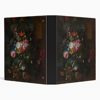Roses Poppies and Other Flowers - Rachel Ruysch 3 Ring Binder