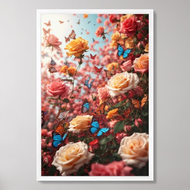 Roses Print, Value Poster Paper (Matte) (Framed Front)