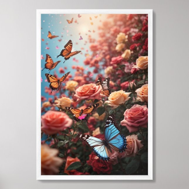Roses Print, Value Poster Paper (Matte) (Framed Front)