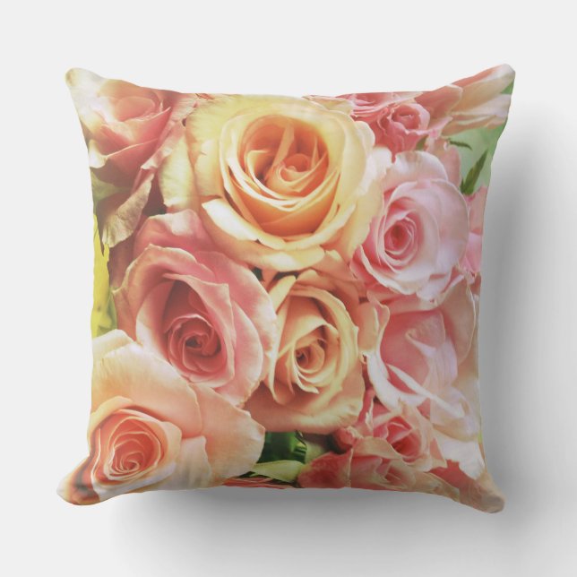 Roses profusion throw pillow (Front)