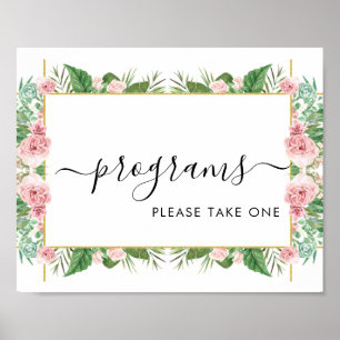 Roses Programs Please Take One Sign Poster