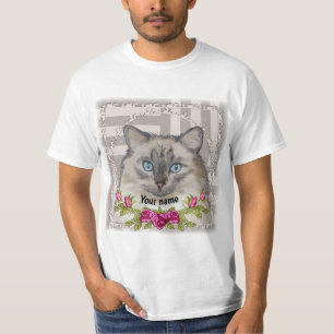 Roses Ragdoll Cat  T-Shirt 