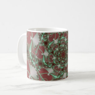 Roses Red and Green Fractal Art Wrap Coffee Mug