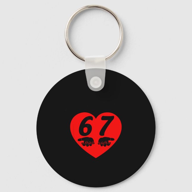 Roses Red Blah Six Seven Funny Valentine Meme Love Keychain (Front)