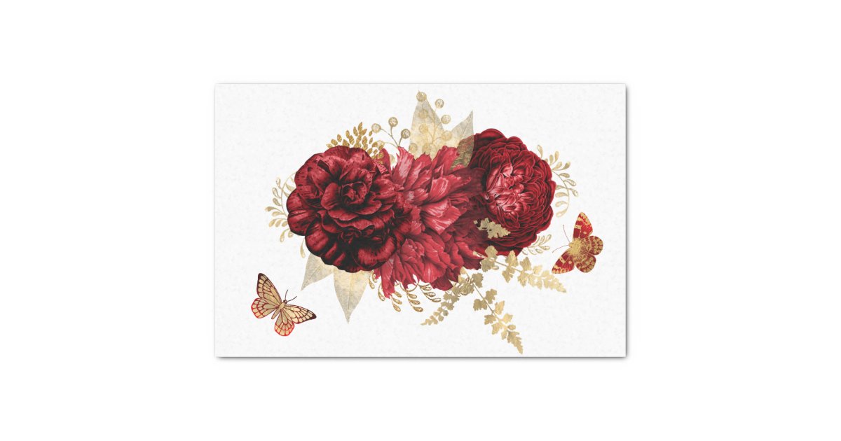 Elegant Vintage Floral Rose Tissue Paper, Zazzle