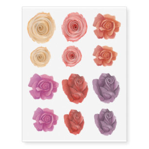 Roses, red, pink, yellow body tattoo