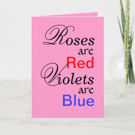 Roses Red Violets Blue Valentine Poem Holiday Card