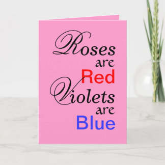 Roses Red Violets Blue Valentine Poem Holiday Card