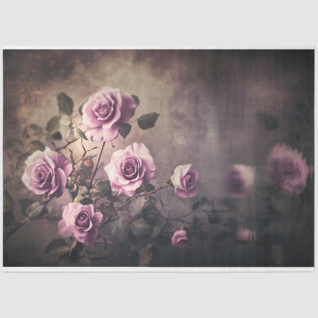 Roses Reflections, Ethereal Lake & Floral Tissue Paper (Front)