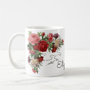 Roses Religious Holy Rosary Memorare Prayer Coffee Mug