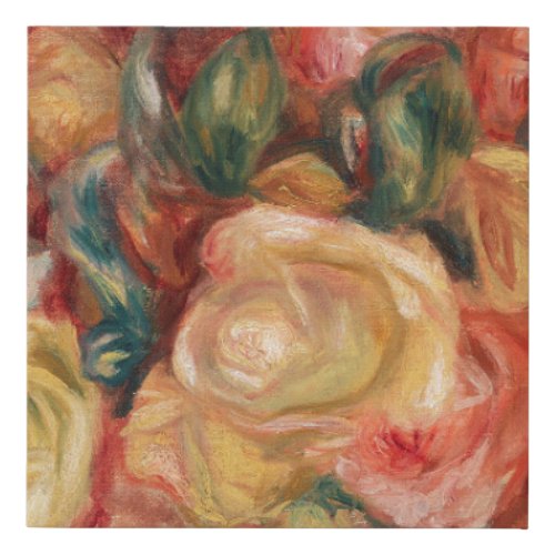 Roses Renoir Impression Faux Wrapped Canvas Print