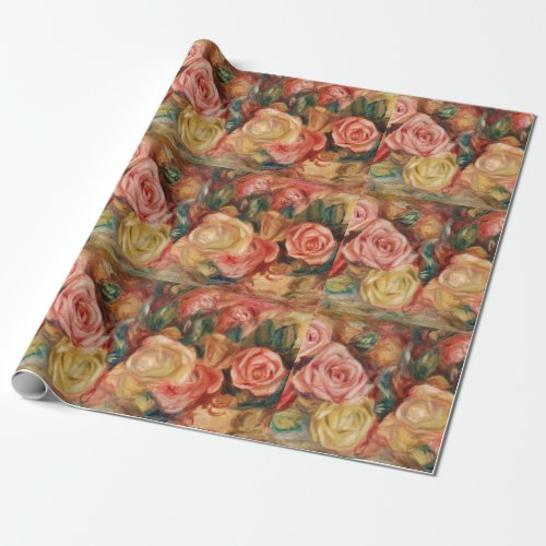 Roses _ Renoir Impressionist Paint Wrapping Paper