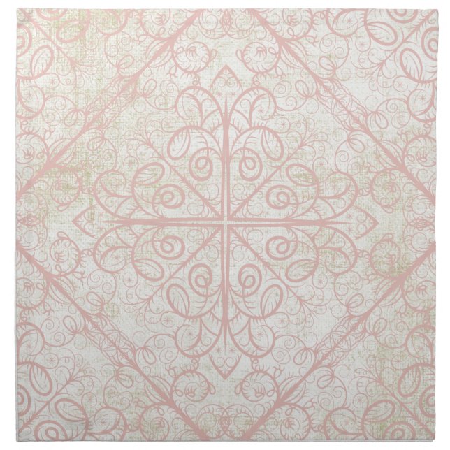 Roses Ribbons and Lace Cloth Napkin (Front)