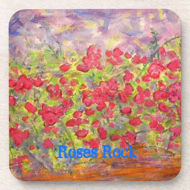 Roses Rock Beverage Coaster (Front)
