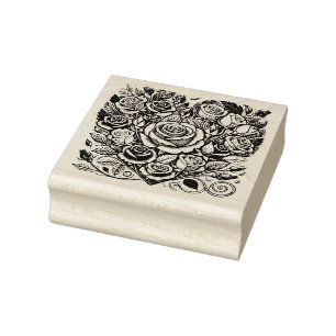 Roses rubber stamp
