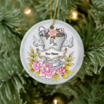 Roses RX Mortar Pestle Ceramic Ornament