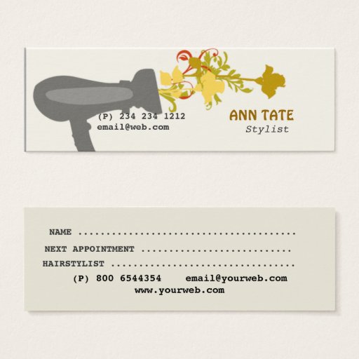 Customizable Salon Stylist Bouquet of  Roses Blowing Business Card