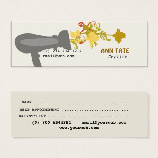 Roses Salon Hair Dryer Stylist Appointment (Front & Back)