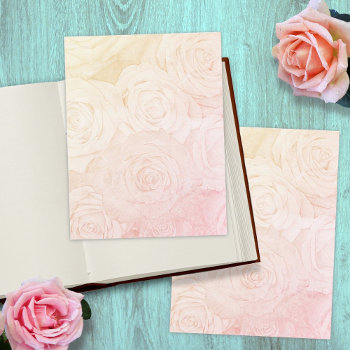 Roses Scrapbook Paper Pale Pink Background by BlueHyd at Zazzle