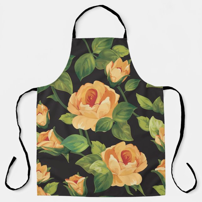 Roses, seamless floral pattern. apron (Front)